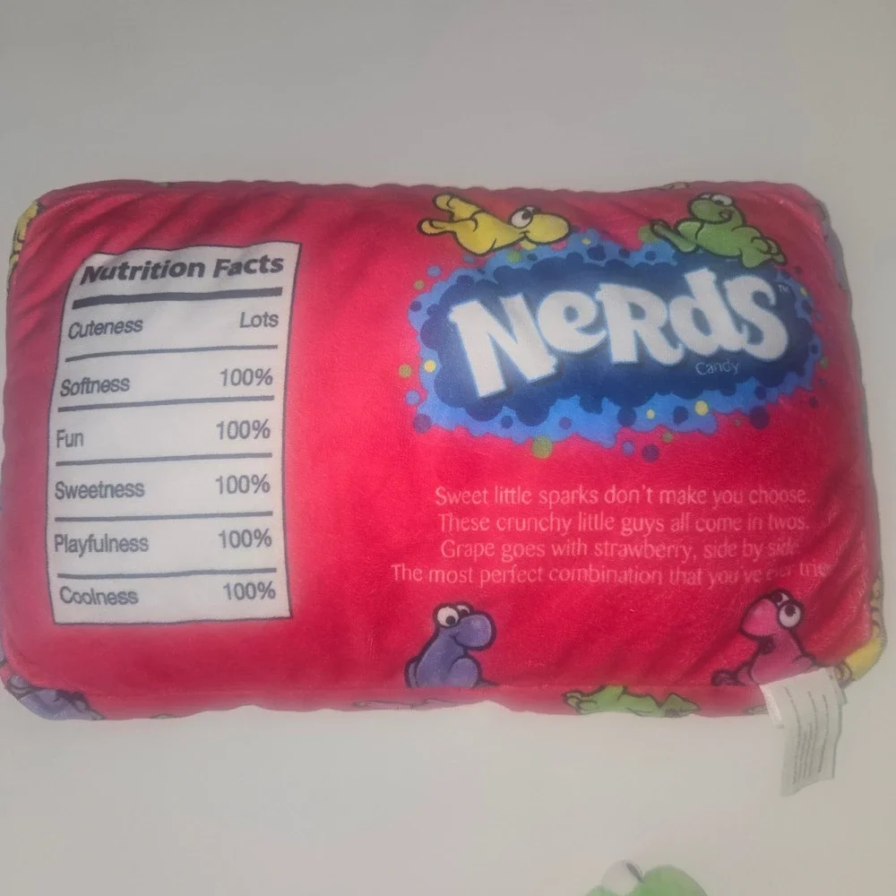 Nerds Candy Rainbow Plush Pillow Set IT'SUGAR Iscream Red Zipper Bag w/5 Plush